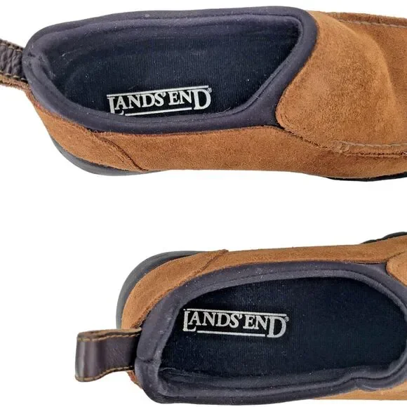 Lands End Womens Brown Suede Shoes Size 8B Slip On Nice Tread Winter Moc - Picture 7 of 9